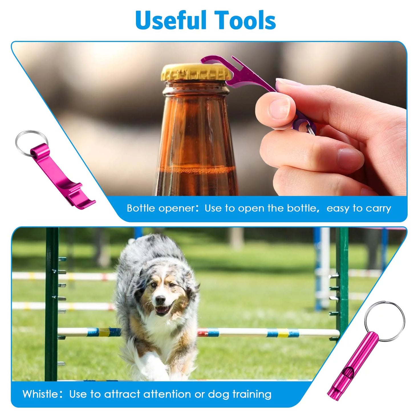 Keychain for Women, Safety Keychain Set with Alarm 6 Pcs Keychain Accessories Keychain for Kids Girls Woman Pink