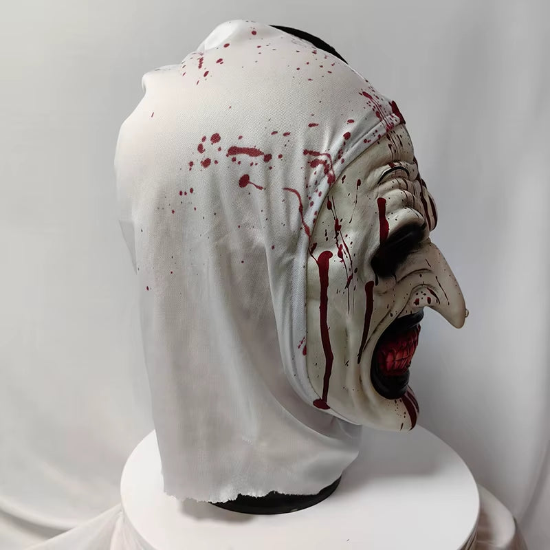 Scary Terrifier 3 Cosplay Mask Halloween Clown Latex Adult Bloody Terrifier Mask Headgear Party Costume Props Adult One Size