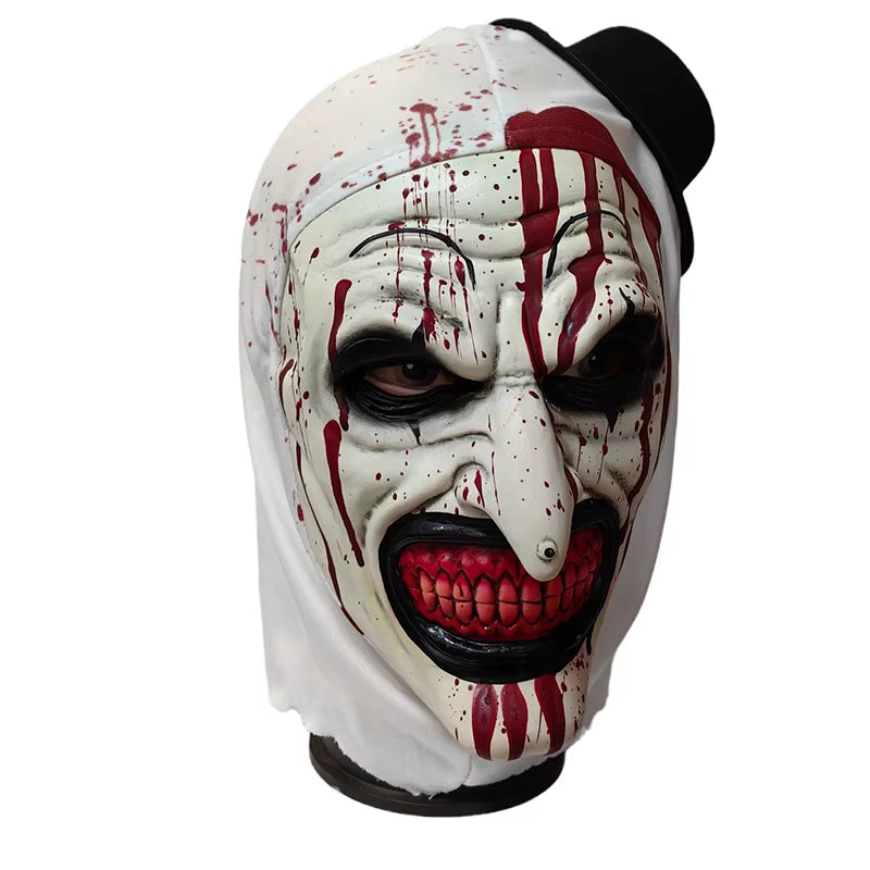 Scary Terrifier 3 Cosplay Mask Halloween Clown Latex Adult Bloody Terrifier Mask Headgear Party Costume Props Adult One Size