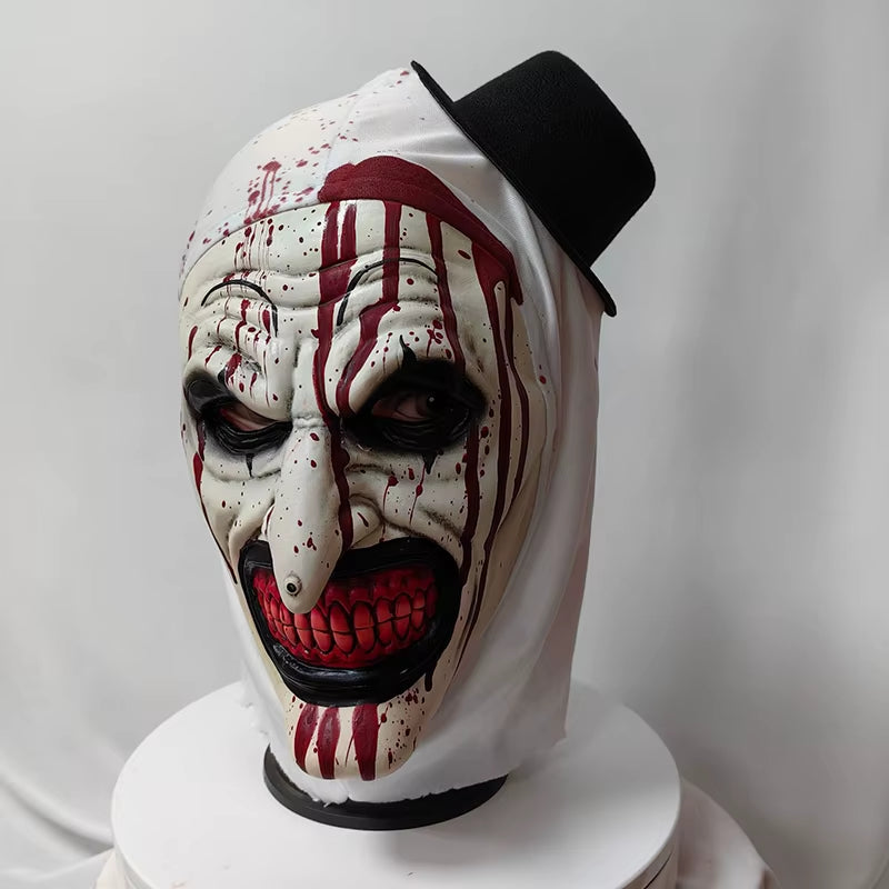 Scary Terrifier 3 Cosplay Mask Halloween Clown Latex Adult Bloody Terrifier Mask Headgear Party Costume Props Adult One Size